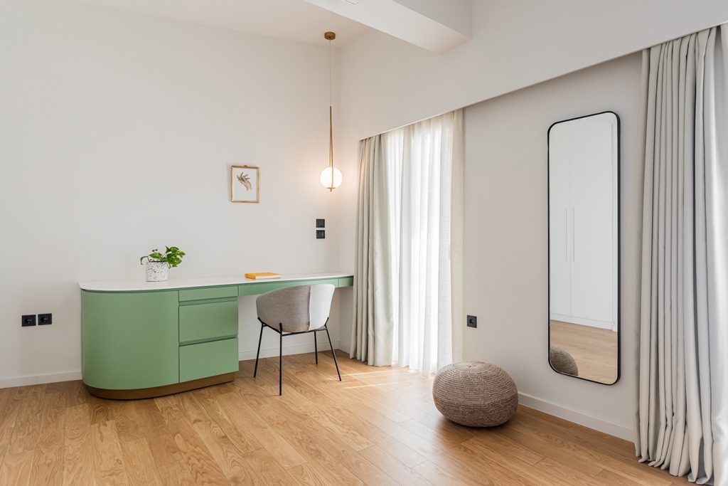 groen bureau op maat moderne slaapkamer