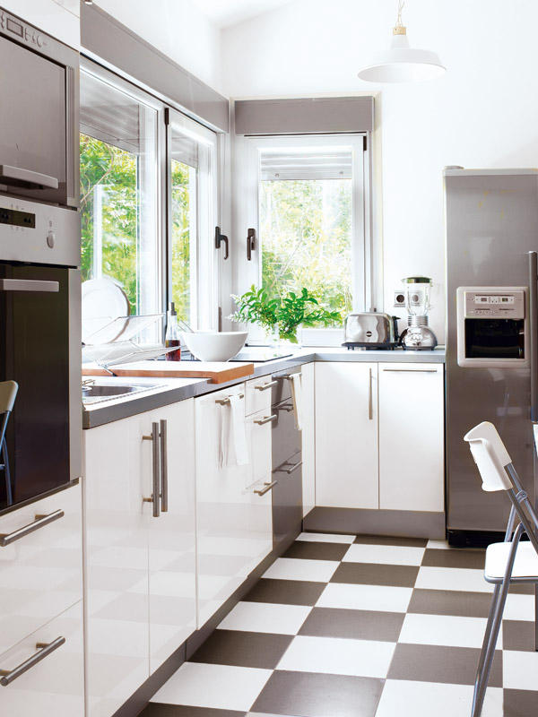 Min hospita Ineenstorting Zwart wit vloer keuken - THESTYLEBOX